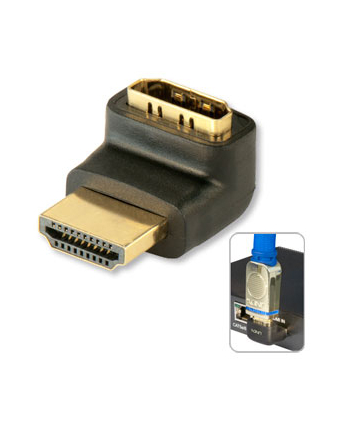 Lindy Przejściówka (łącznik) kątowy górny gniazdo HDMI - wtyk HDMI 41086