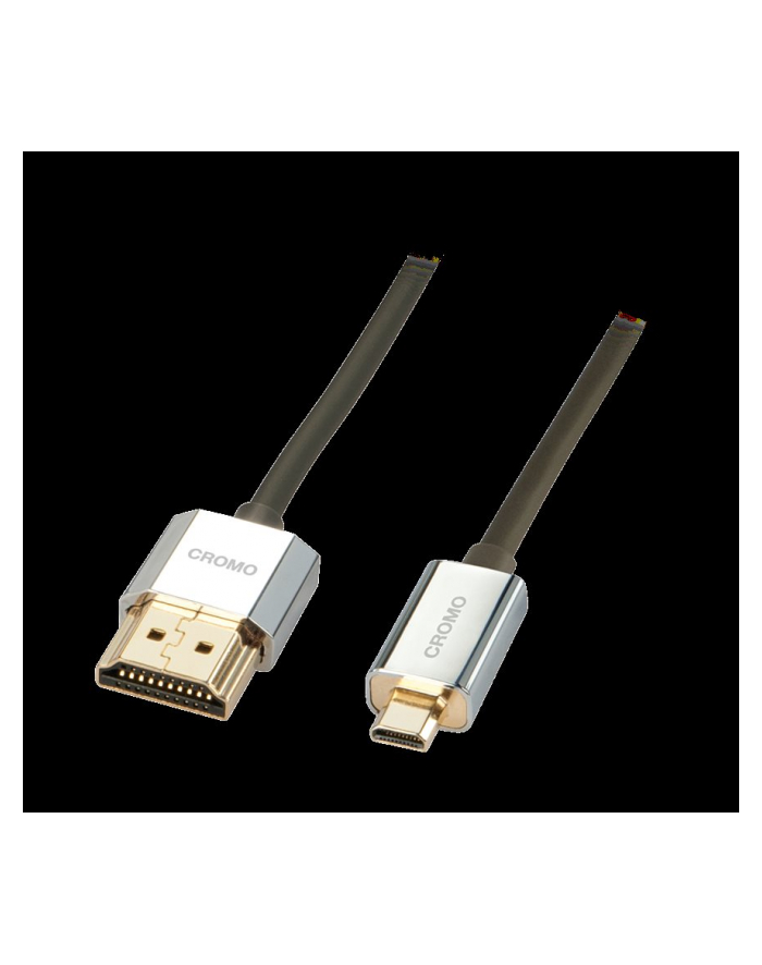 Lindy 41680 płaski Kabel HDMI - Micro HDMI (typu D) 1.4a High Speed Cat2 Ethernet,  Slim - 0,5m główny