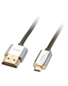 Lindy 41682 płaski  Kabel HDMI - Micro HDMI (typu D) 1.4a High Speed Cat2 Ethernet,  Slim - 2m - nr 18
