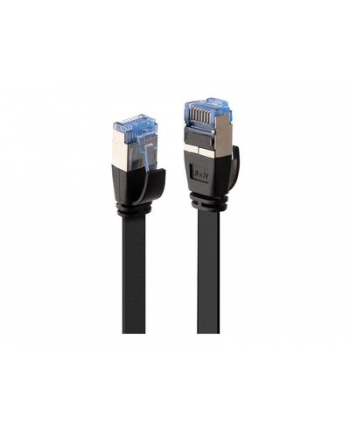 Lindy 47481 Kabel sieciowy (skrętka) RJ45 Cat.6a U/FTP, płaski, Czarny - 1m