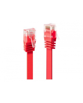 Lindy 47514 Kabel sieciowy (skrętka) RJ45 Cat.6 U/UTP, płaski, Czerwony - 5m
