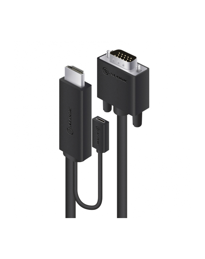 ALOGIC KABEL  HDMI - D-SUB (VGA) + MICRO USB 2M CZARNY (HDVG-MM-02) główny