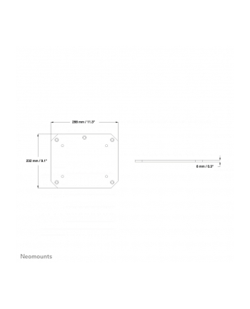 Neomounts By Newstar Rozszerzenie Wózka Do Tv Plasma-M2Sfplate