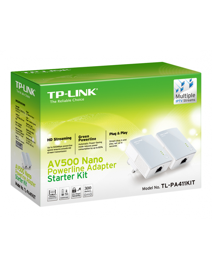 TP-LINK   AV500 NANO POWERLINE ADAPTER STARTER KIT HOMEPLUG (TLPA411KIT) główny