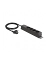 DeLock socket strip 4-way 1U bk - with overvoltage protection - nr 3