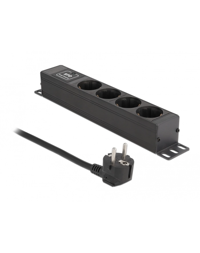 DeLock socket strip 4-way 1U bk - with overvoltage protection główny