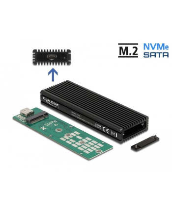 DeLOCK external USB Type-C combo enclosure for M.2 NVMe PCIe or SATA SSD, drive enclosure