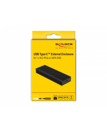 DeLOCK external USB Type-C combo enclosure for M.2 NVMe PCIe or SATA SSD, drive enclosure
