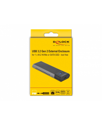 DeLOCK external USB Type-C combo enclosure for M.2 NVMe PCIe or SATA SSD, drive enclosure nr 1