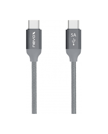 Nevox data and charging cable USB-C 2.0 > USB-C 2.0 (grey, 2 meters)