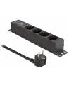 DeLock socket strip 4-way 1U bk - with overvoltage protection - nr 1