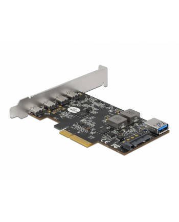 DeLOCK PCI Express x4 card for 4 x USB Type-C + 1 x USB Type-A - SuperSpeed ??USB 10 Gbps - low profile form factor, USB controller 90059