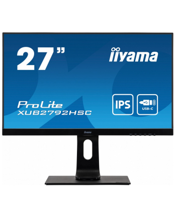 iiyama Monitor 27 cali XUB2792HSC-B1, IPS, FHD, USB-C, HDMI, DP, USB 3.0. SLIM 2x2W