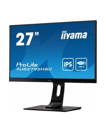 iiyama Monitor 27 cali XUB2792HSC-B1, IPS, FHD, USB-C, HDMI, DP, USB 3.0. SLIM 2x2W