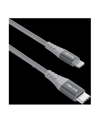 Nevox Lightning > USB-C data cable MFi (silver/grey, 2 meters)
