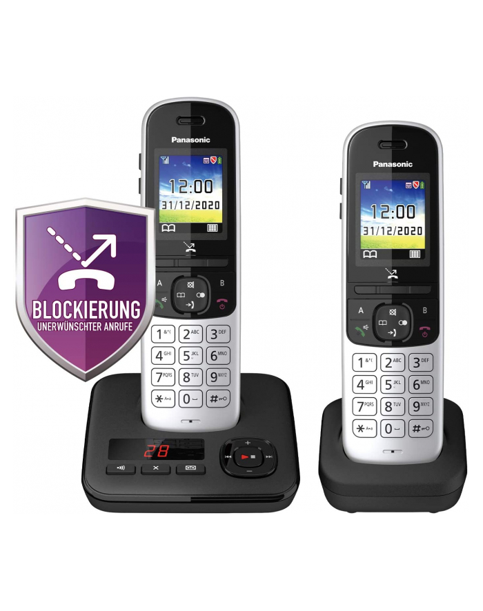 Panasonic KX-TGH722GS, analogue telephone (Kolor: CZARNY, answering machine) główny