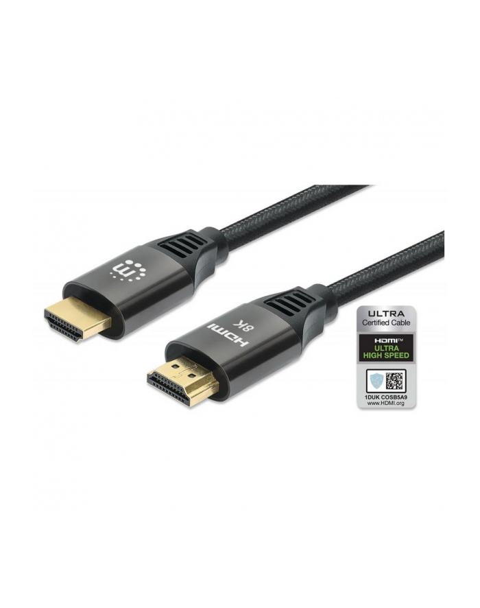 MANHATTAN Kabel HDMI 2.1 Ultra High Speed z Ethernet 1m 8K 60Hz Oplot główny