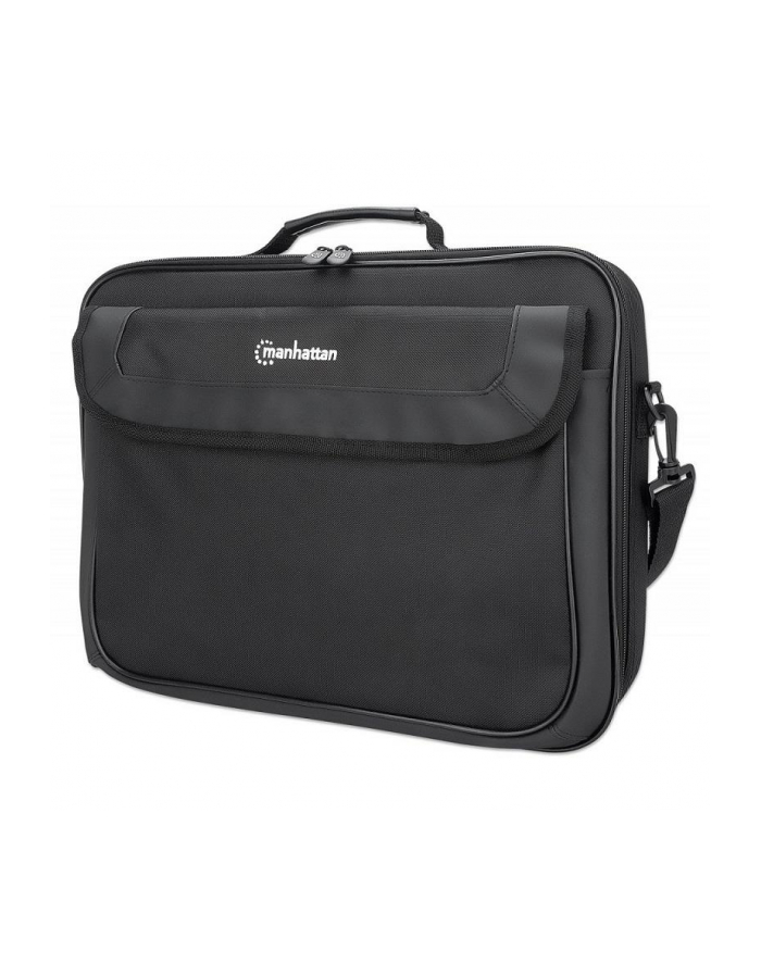 MANHATTAN Cambridge Clamshell Notebook Bag 15.6inch Front Rear and Interior Pockets Shoulder Strap Handle Black główny