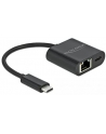 DeLOCK USB-C adapter> Gigabit LAN + PW Kolor: CZARNY - LAN 10/100/1000 Mbps with Power Delivery - nr 10