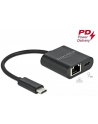 DeLOCK USB-C adapter> Gigabit LAN + PW Kolor: CZARNY - LAN 10/100/1000 Mbps with Power Delivery - nr 14