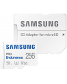 SAMSUNG PRO Endurance microSD Class10 256GB incl adapter R100/W30 up to 140160 hours - nr 9