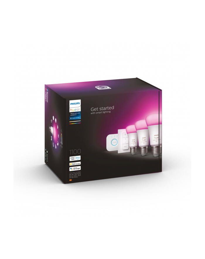 PHILIPS HUE White and color ambiance Zestaw startowy 3 szt. E27 1100lm główny