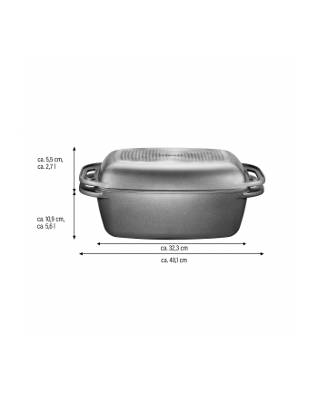 Stoneline Roasting Pot 7947 2.7+5.6 L Aluminium Anthracite Lid Included