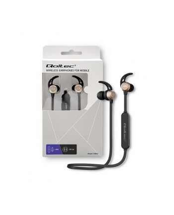 qoltec Sportowe słuchawki bezprzewodowe BT 5.0 JL | magnetyczne |       mikrofon | Czarne