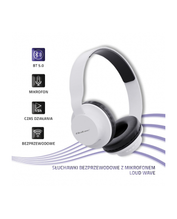 qoltec Słuchawki bezprzewodowe z mikrofonem | BT 5.0 JL | Białe