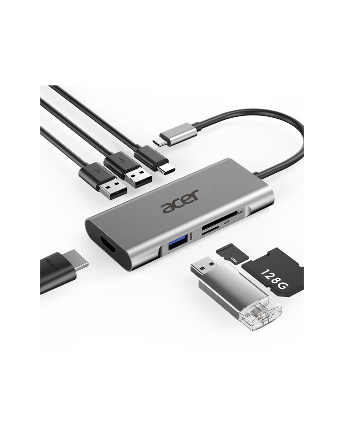 Acer Rozszerzenie Portów USB Type-C 7 w 1 Srebrny (HPDSCAB008) główny