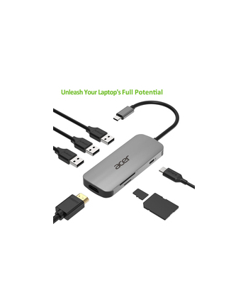 Acer Rozszerzenie Portów USB Type-C 7 w 1 Srebrny (HPDSCAB008)