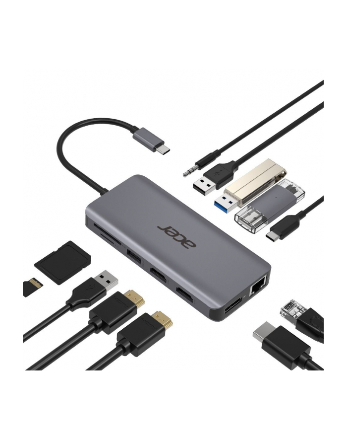 Acer Rozszerzenie Portów USB Type-C 12 w 1 Srebrny (HP.DSCAB.009) główny