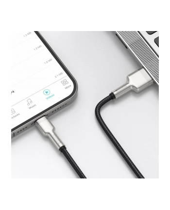 BASEUS BASEUS CAFULE METAL LIGHTNING CABLE 2.4A 200CM BLACK  (6953156202283)