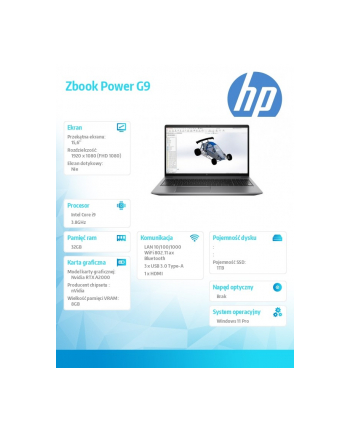 hp inc. Mobilna stacja robocza ZbookPower15 G9 W11P i9-12900HK/1TB SSD/32GB 69Q50EA