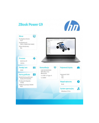 hp inc. Notebook ZbookPower15 G8 W11P/i9-12900H/1TB + 1 TB SSD/32GB 69Q62EA