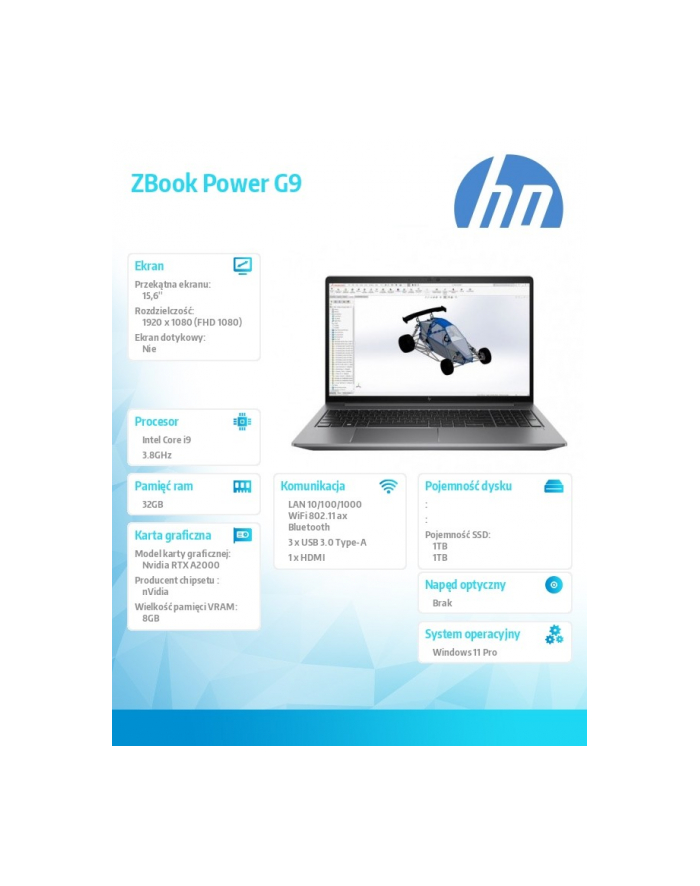 hp inc. Notebook ZbookPower15 G8 W11P/i9-12900H/1TB + 1 TB SSD/32GB 69Q62EA główny