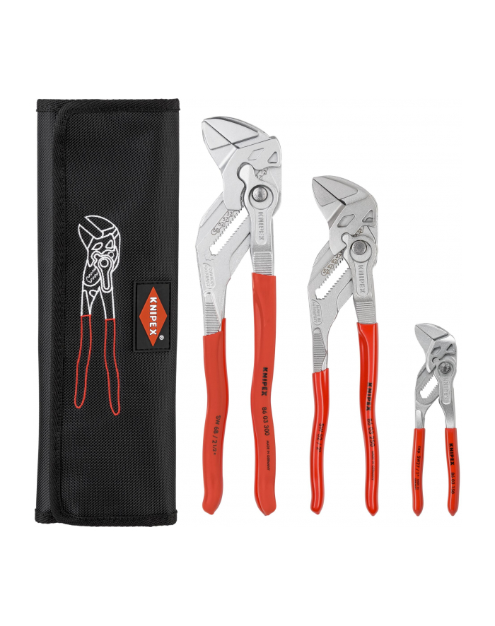 Knipex ZESTAW SZCZYPIEC DO RUR W ETUI 3-CZĘŚCIOWY 150,250,300MM (001955S7) główny