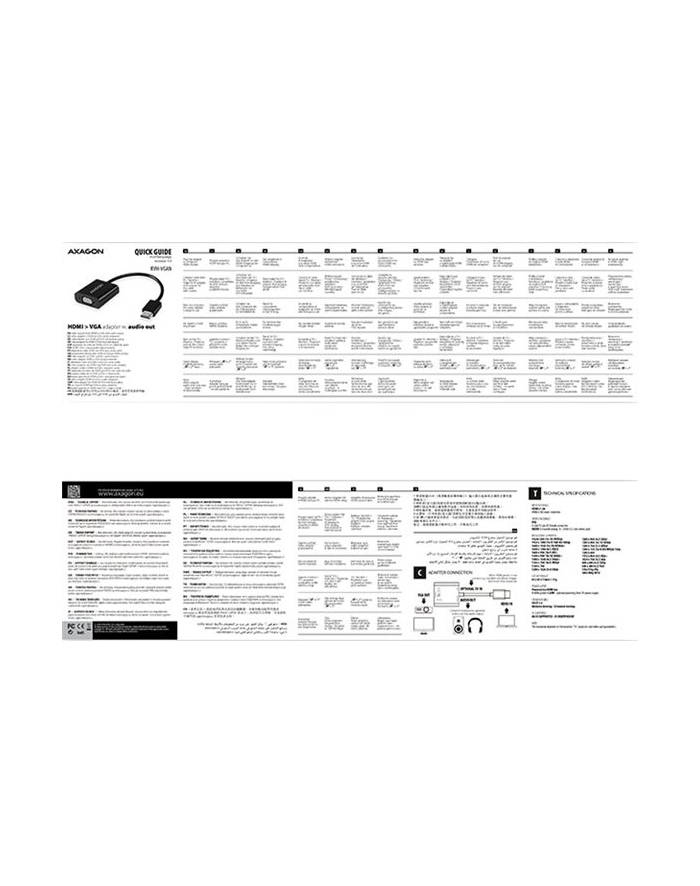 Redukcja Axagon HDMI/VGA (RVH-VGAN) Czarna główny