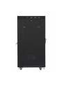 Szafa instalacyjna rack stojąca 19 cali  27u 800x1000 czarna drzwi szklane LCD (flat pack) - nr 4