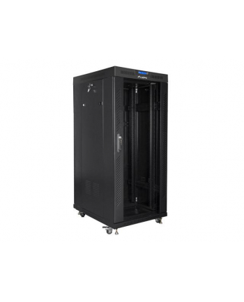 Szafa instalacyjna RACK stojąca 19 cali 37u 800x1000 czarna drzwi szklane LCD (flat pack)