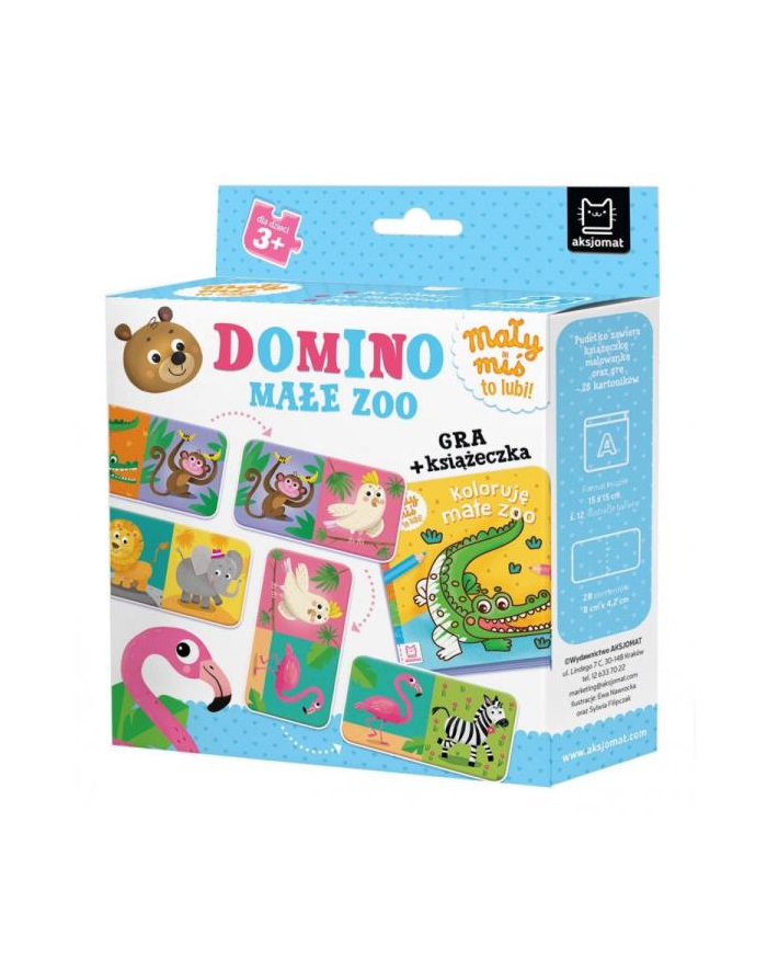 aksjomat Książka Domino. Małe zoo. Mały miś to lubi! Gra + książeczka, 3+ główny