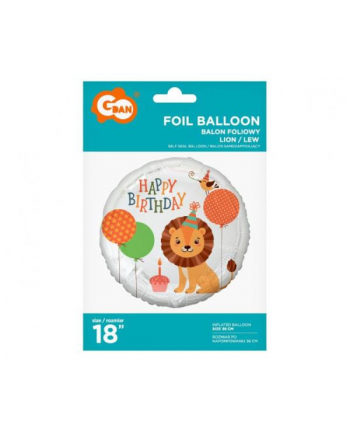 Balon foliowy Lew Happy Birthday 18''; Godan