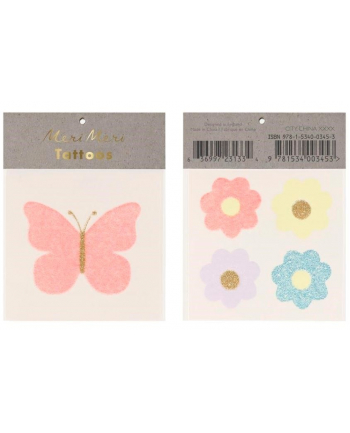 meri meri Tatuaże Motyl i kwiaty