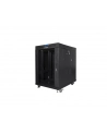Szafa instalacyjna RACK stojąca 19 15U 800X1000 czarna drzwi szklane LCD  (FLAT PACK) - nr 19