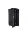 Szafa instalacyjna rack stojąca 19 cali  27u 800x1000 czarna drzwi szklane LCD (flat pack) - nr 11