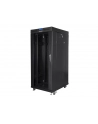 Szafa instalacyjna rack stojąca 19 cali  27u 800x1000 czarna drzwi szklane LCD (flat pack) - nr 15
