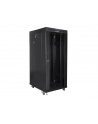 Szafa instalacyjna rack stojąca 19 cali  27u 800x1000 czarna drzwi szklane LCD (flat pack) - nr 20