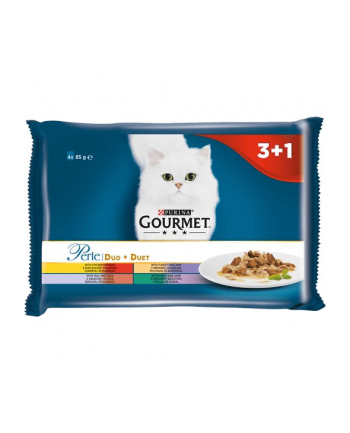 GOURMET PERLE Duet Mięsny - mokra karma dla dorosłego kota - 4x85g