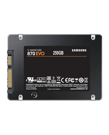 SAMSUNG 870 EVO 250GB Kolor: CZARNY SSD SATA III 2.5inch