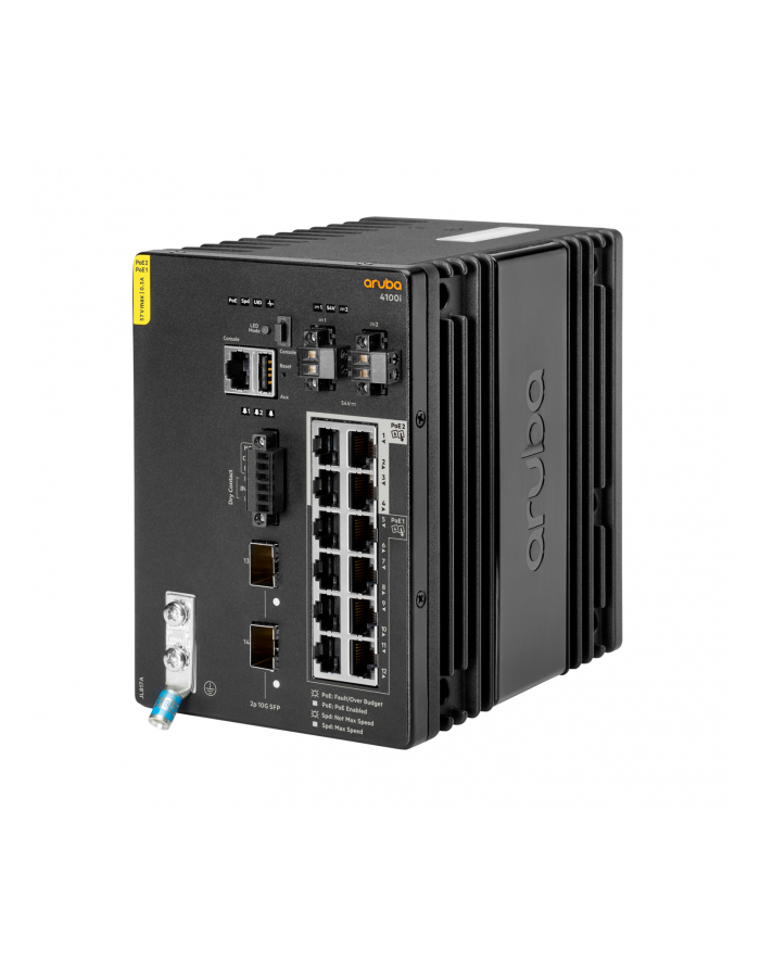 hewlett packard enterprise HPE Aruba 4100i Switch 12G 8 Port Class 4 PoE and 4 Port Class 6 PoE 2 SFP+ Layer 2 Web GUI CLI NetEdit REST APIs główny